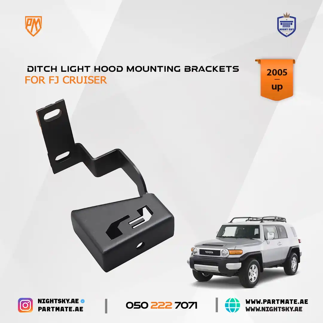 2007–2023 Toyota FJ Cruiser Ditch Light Hood Mounting Brackets - Image 4
