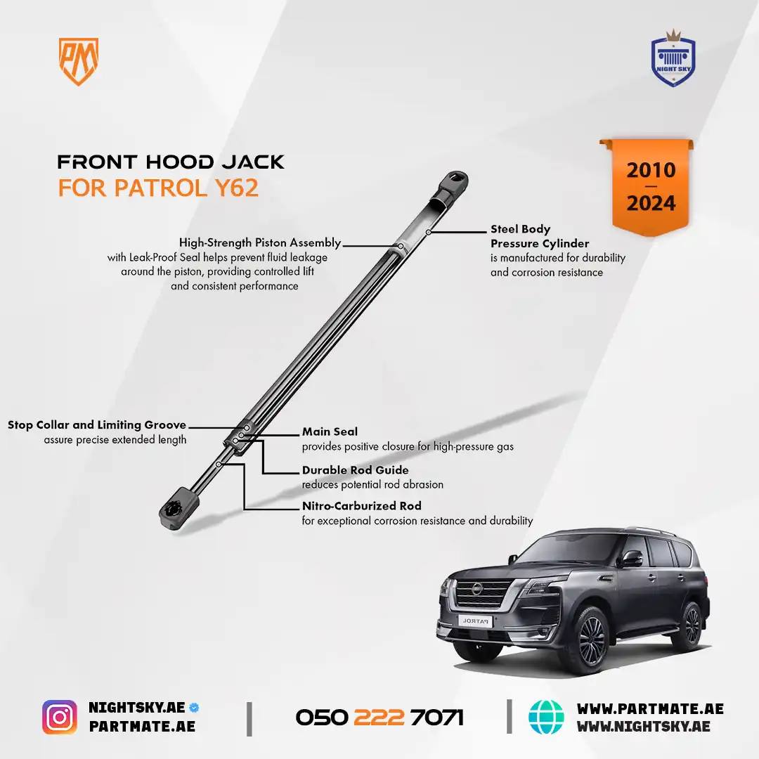 Nissan Armada Y62 Hood Struts (2017–2024) – Front Lift Supports Gas Spring 2PCS - Image 4