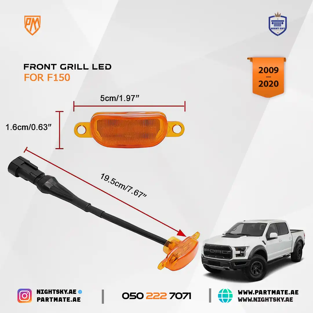 Amber LED Flashing Light Car Front Grille LED Light for Ford F-150 (2010–2018) – Raptor Style Grill - Image 4