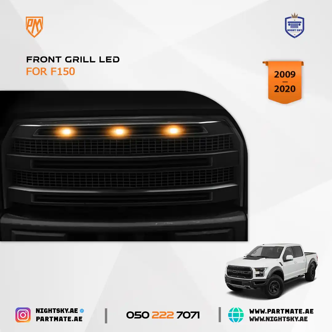 Amber LED Flashing Light Car Front Grille LED Light for Ford F-150 (2010–2018) – Raptor Style Grill - Image 2