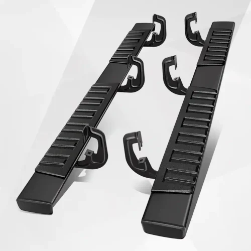 Chevy Silverado GMC Sierra Extended Cab Running Boards (2007–2019) – 6″ Black Nerf Bars