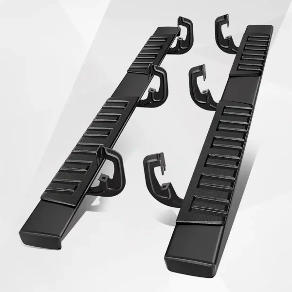 Chevy Silverado GMC Sierra Extended Cab Running Boards (2007–2019) – 6″ Black Nerf Bars
