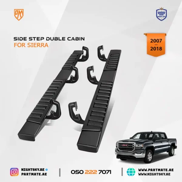 Chevy Silverado GMC Sierra Extended Cab Running Boards (2007–2019) – 6″ Black Nerf Bars - Image 2
