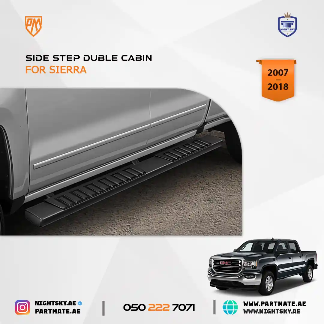 Chevy Silverado GMC Sierra Extended Cab Running Boards (2007–2019) – 6″ Black Nerf Bars - Image 3