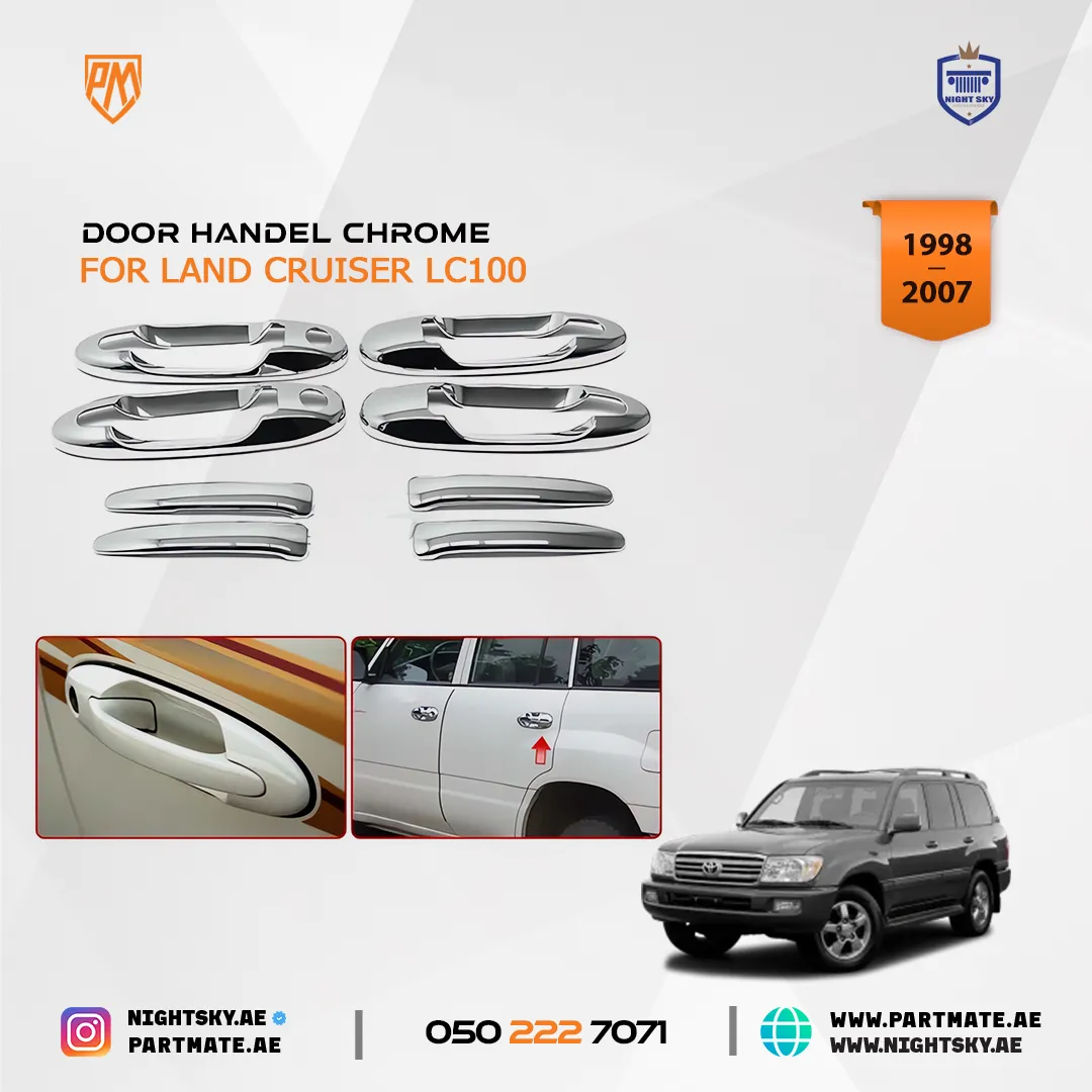 Chrome Door Handle Cover Set for Toyota Land Cruiser LC100 / Lexus LX470 (1998–2007) - Image 5