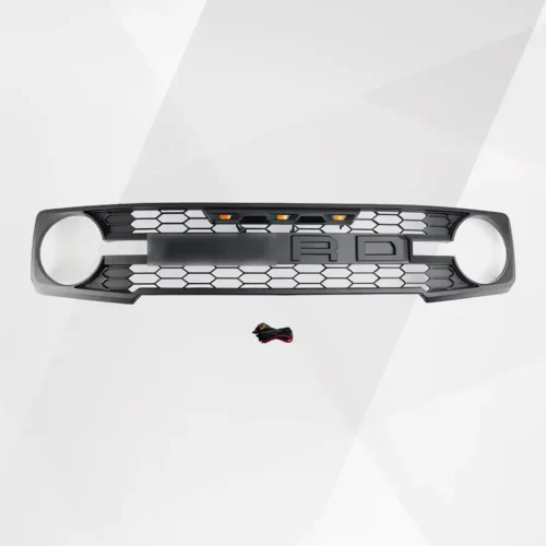 Ford Bronco Front Grille (2021–2023) – Matte Black Bumper Grill w LED Light