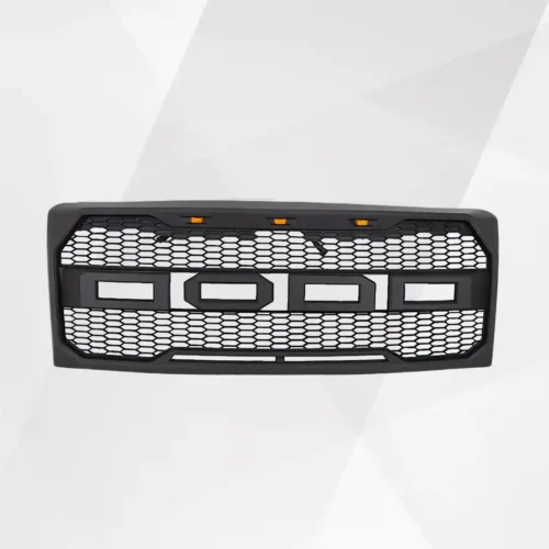Ford F-150 Front Grille (2009–2014) – Matte Black Upper Bumper Grill w Lights