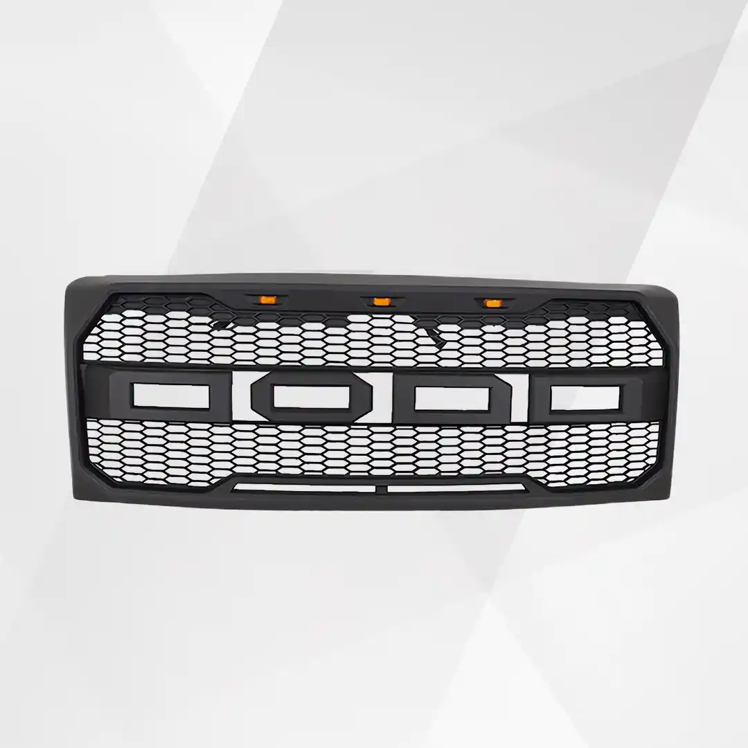 Ford F-150 Front Grille (2009–2014) – Matte Black Upper Bumper Grill w Lights