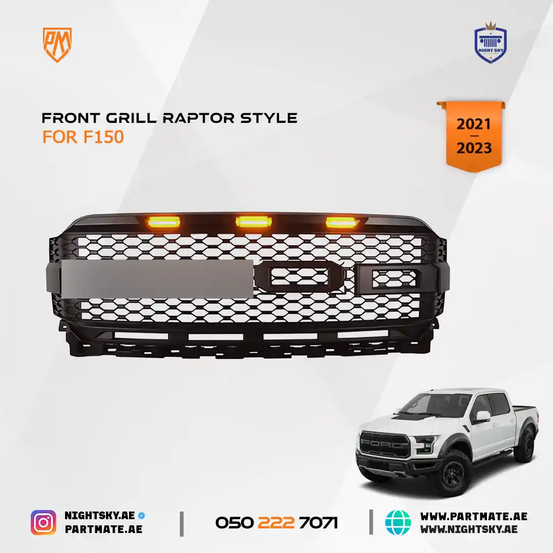 Ford F-150 Front Grille (2021–2022) – Raptor Style w Lights - Image 3