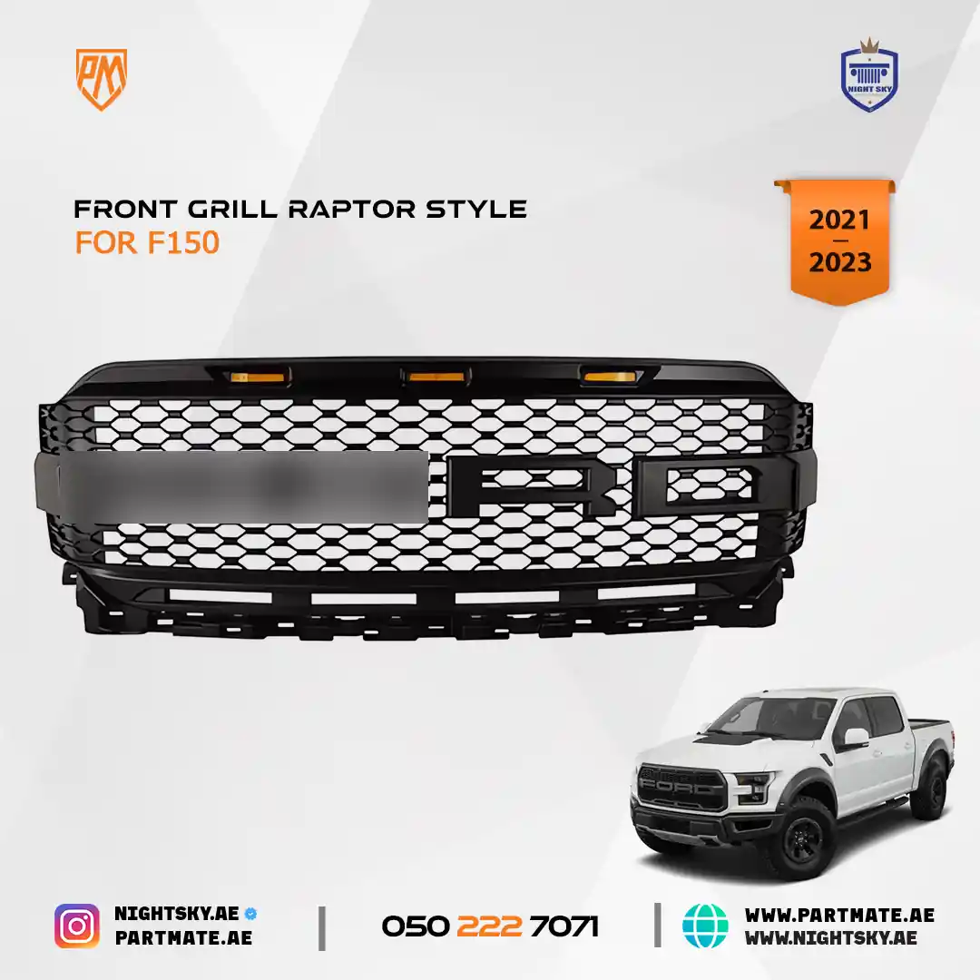 Ford F-150 Front Grille (2021–2022) – Raptor Style w Lights - Image 4