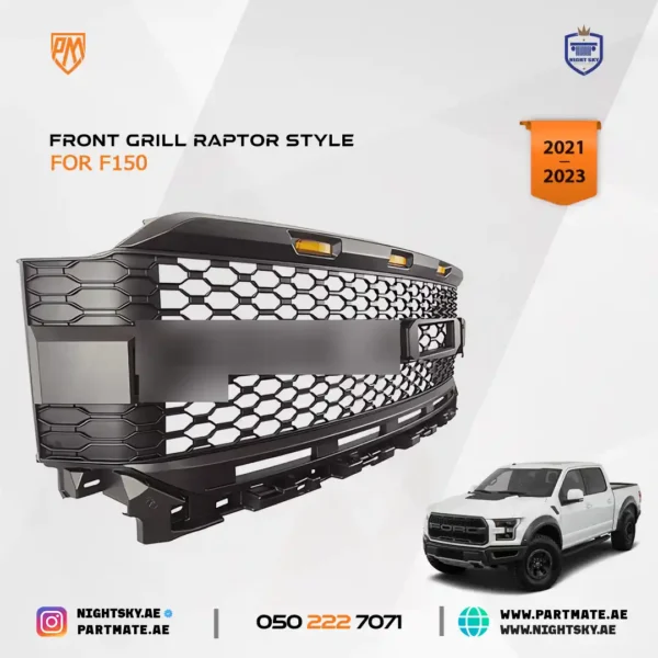 Ford F-150 Front Grille (2021–2022) – Raptor Style w Lights - Image 2