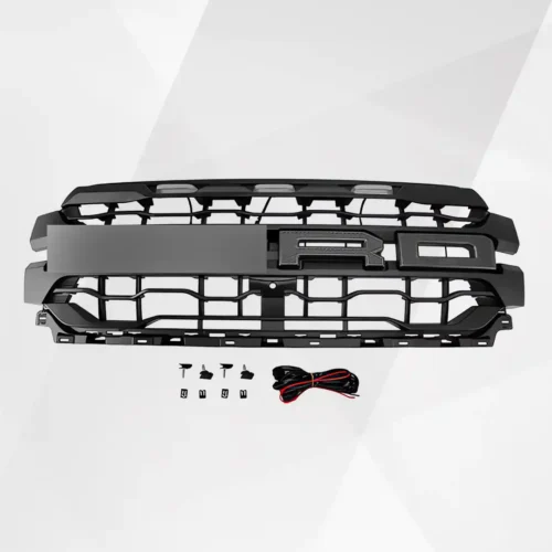 Ford F-150 Front Grille (2024–2025) – Raptor Style Black Upper Bumper w LED