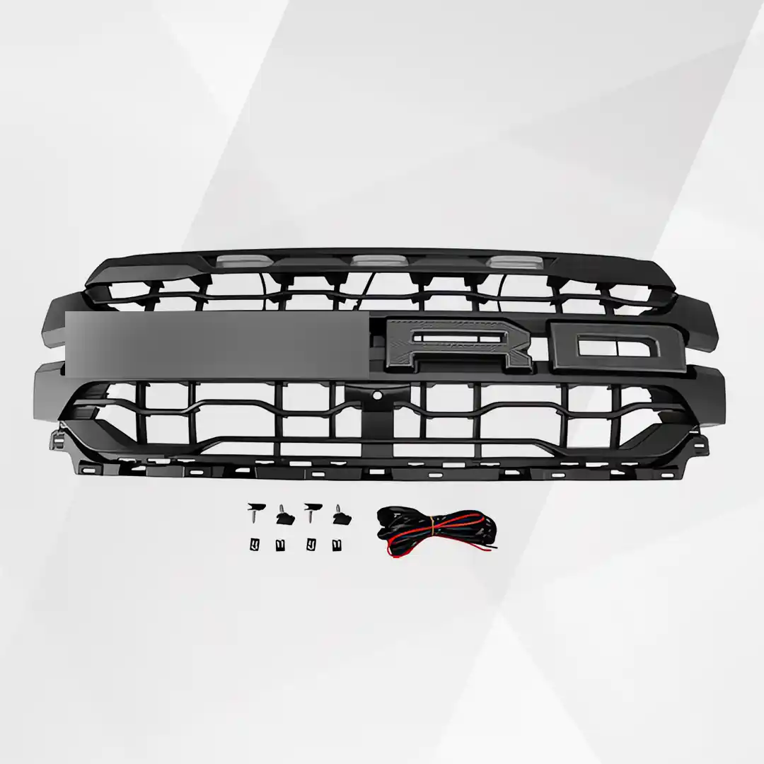 Ford F-150 Front Grille (2024–2025) – Raptor Style Black Upper Bumper w LED