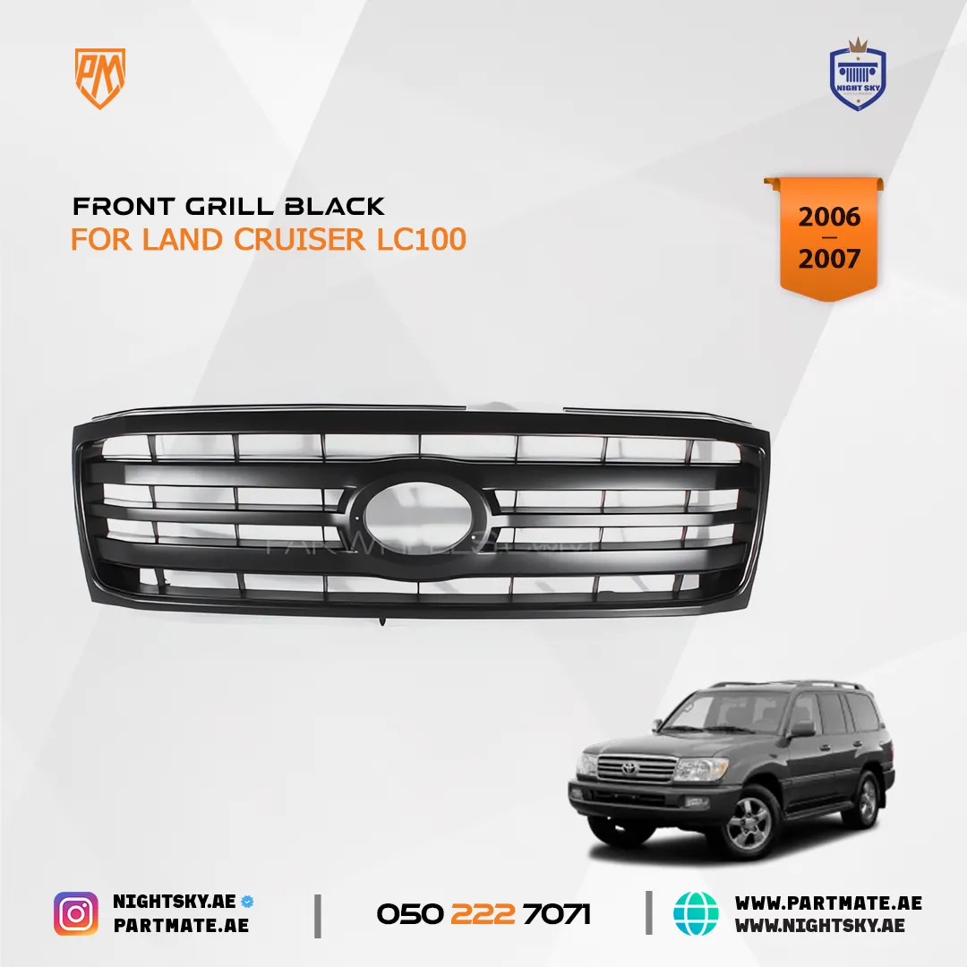 Front Grille Black for Toyota Land Cruiser FJ100 (2006–2007) - Image 2
