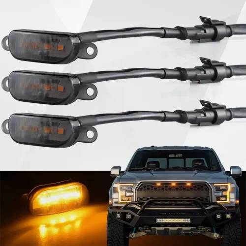 Front Grille LED Light Kit with Amber LED Running Lights and Smoked Lenses Kit