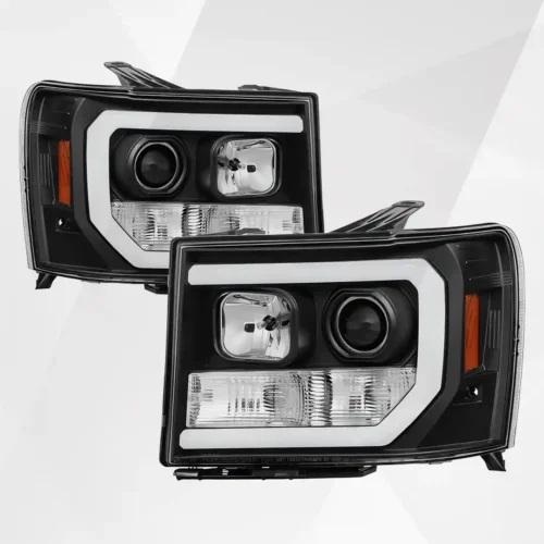 GMC Sierra 1500/2500/3500 V2 Projector Headlights (2007–2013) – Black DRL Edition