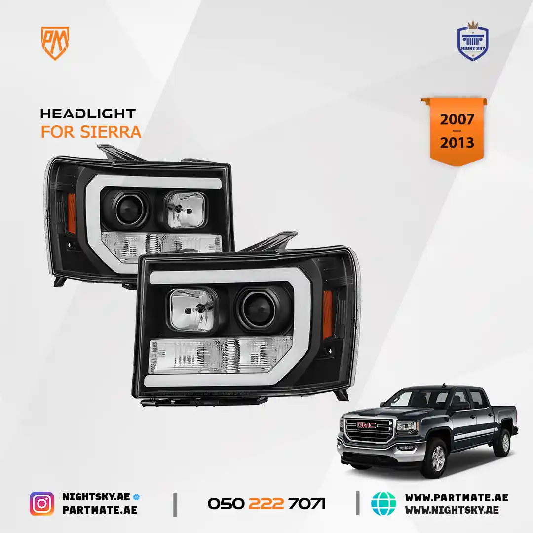 GMC Sierra 1500/2500/3500 V2 Projector Headlights (2007–2013) – Black DRL Edition - Image 3