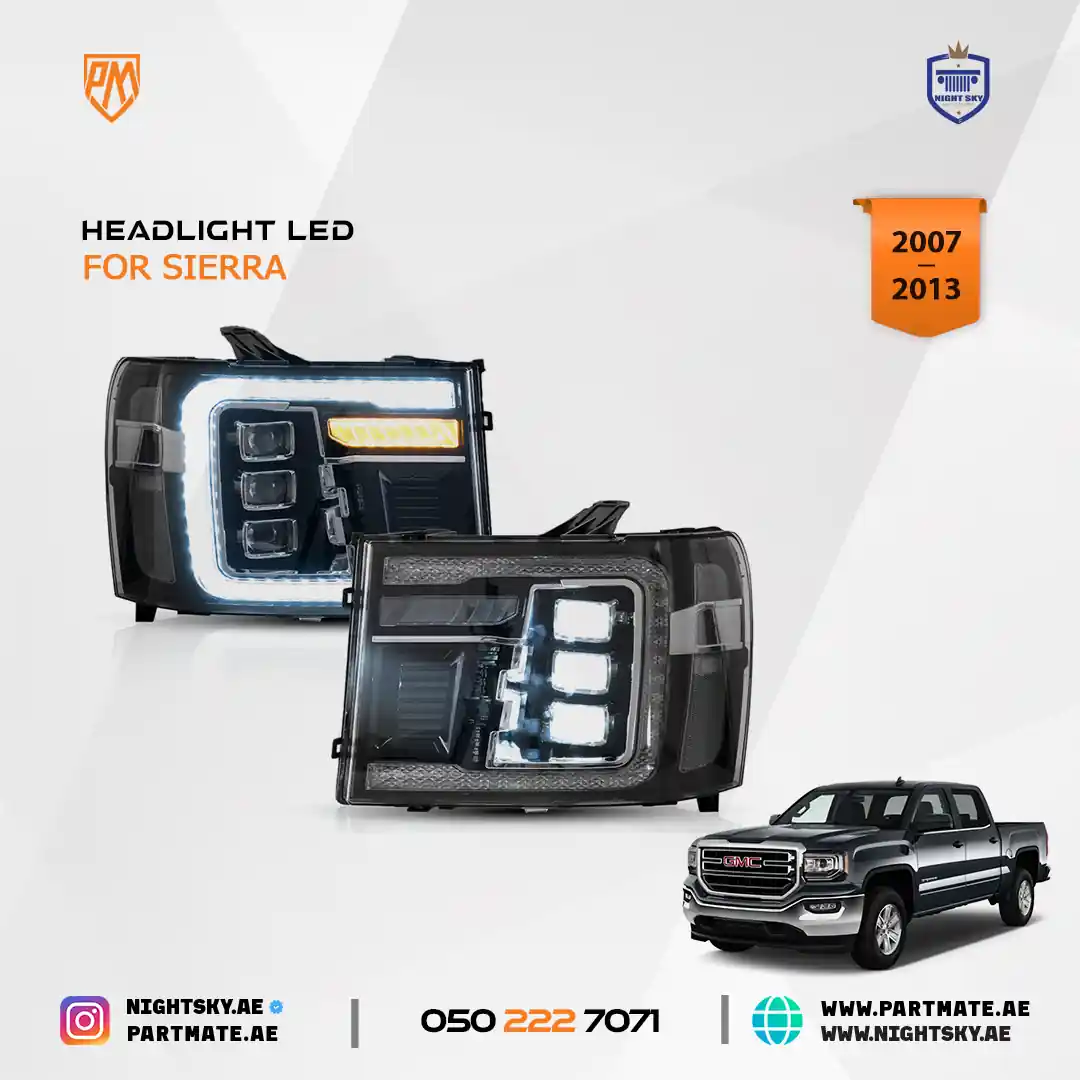 GMC Sierra 1500/2500HD/3500HD LED Headlights by Vland (2007–2013) – Black Matrix Projectors - Image 3