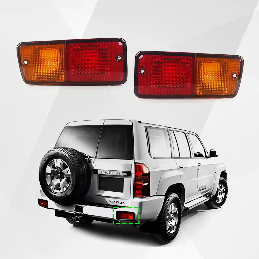 Nissan Patrol Y61 VTC Rear Bumper Tail Lights (2001–2004) – Fog, Brake, Stop & Indicator Lamps