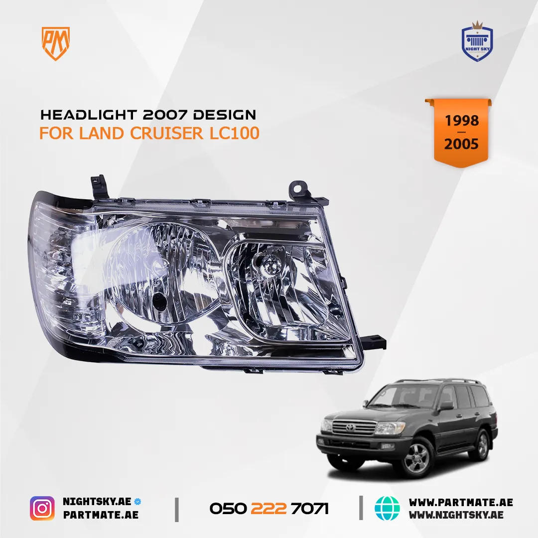 Toyota Land Cruiser LC100 Halogen Headlights (1998–2005) – Chrome Left & Right Pair - Image 4