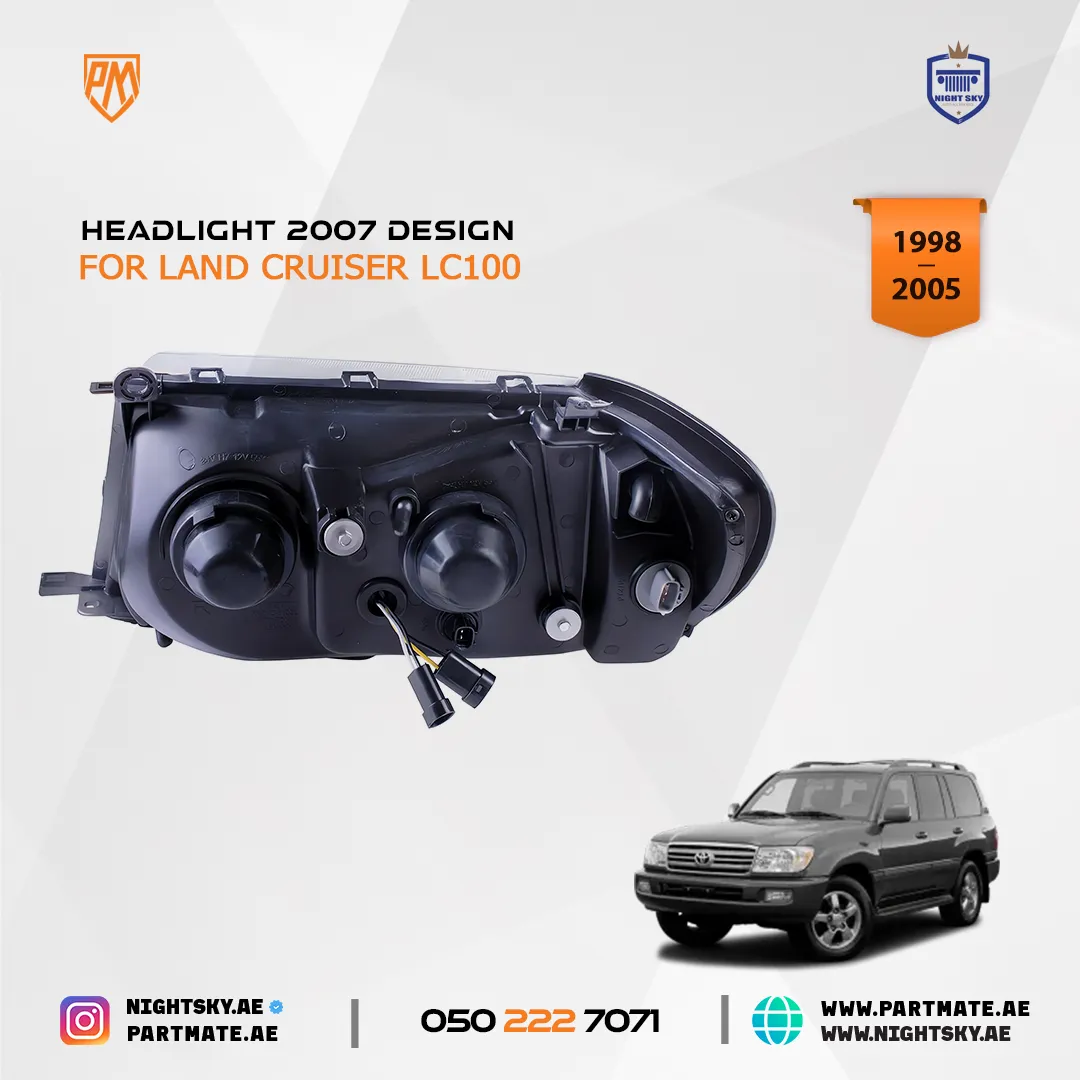 Toyota Land Cruiser LC100 Halogen Headlights (1998–2005) – Chrome Left & Right Pair - Image 2