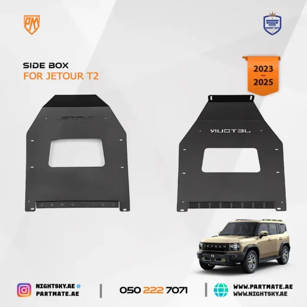 Black Roof Cargo Carrier Box for Jetour T2 (2023–2024) – Side Luggage & Tool Storage Box - Image 3