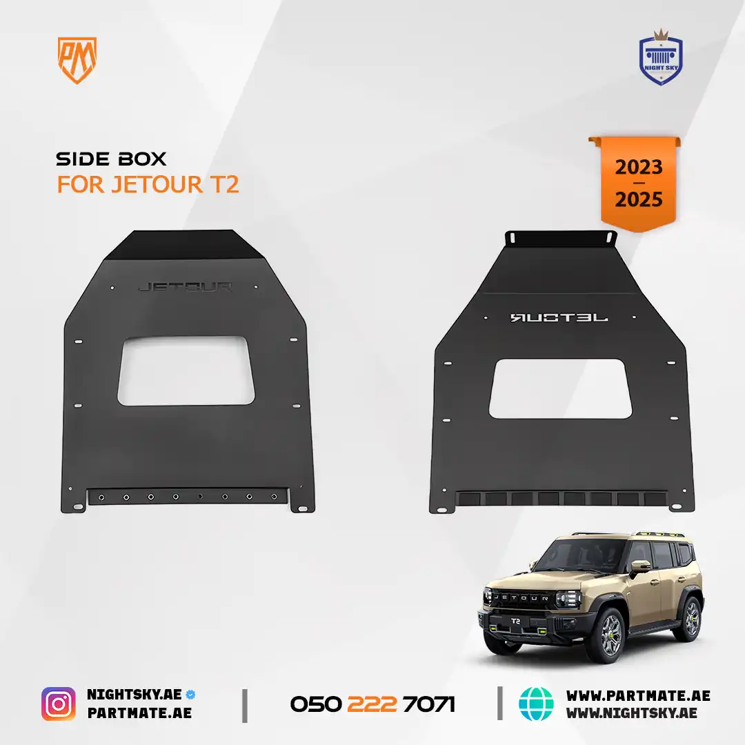 Black Roof Cargo Carrier Box for Jetour T2 (2023–2024) – Side Luggage & Tool Storage Box - Image 3