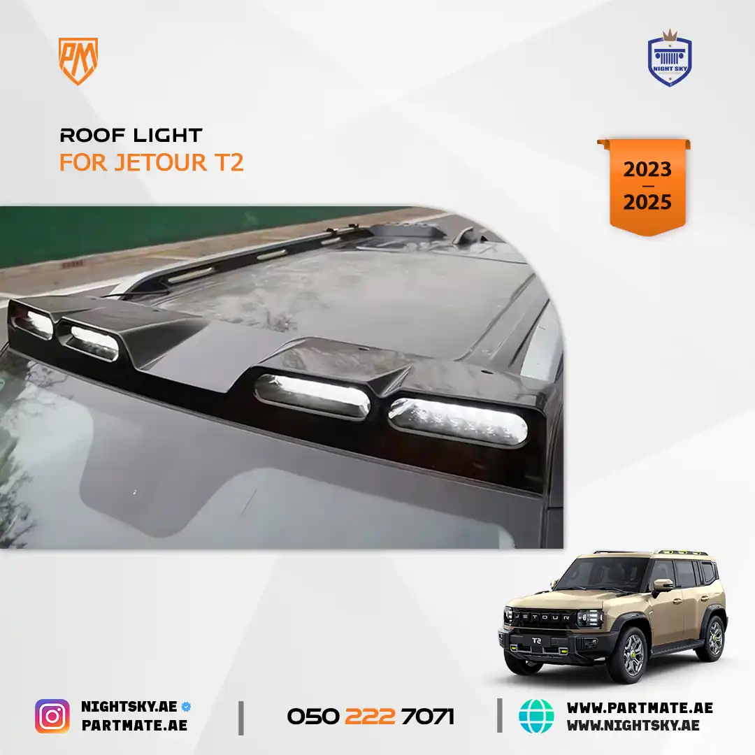 Jetour T2 Roof LED Light Bar (2023–2024) – Black Top DRL White Lamp - Image 3