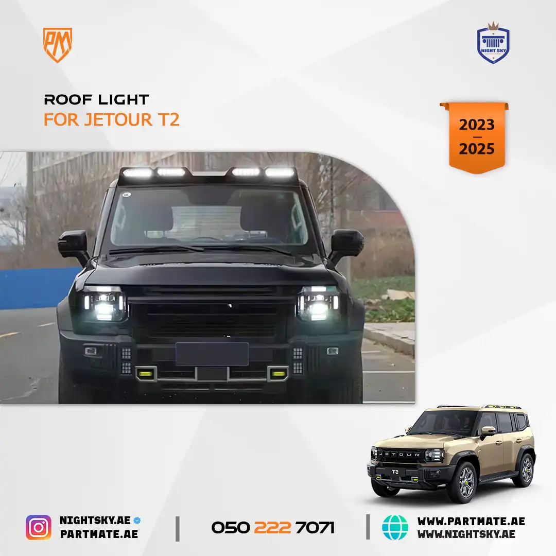 Jetour T2 Roof LED Light Bar (2023–2024) – Black Top DRL White Lamp - Image 4