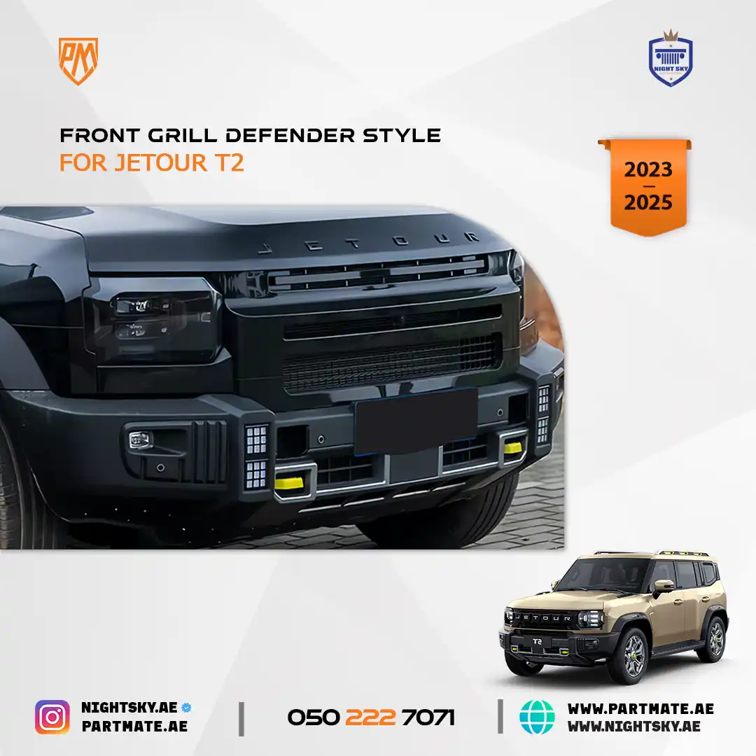 Jetour T2 Front Grille – Defender Style Design (2023–2025) - Image 4