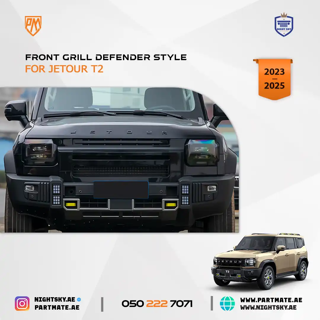 Jetour T2 Front Grille – Defender Style Design (2023–2025) - Image 2