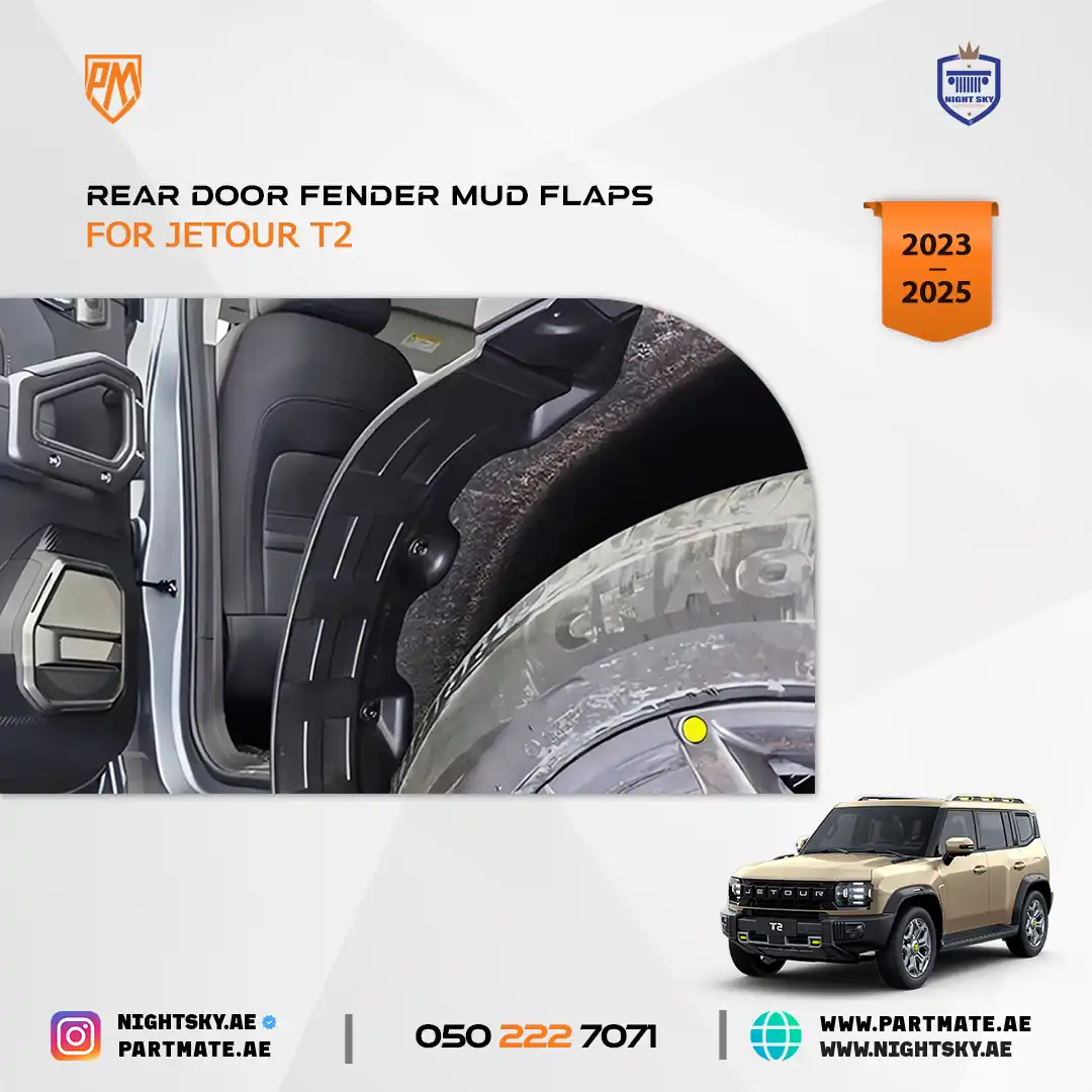 Jetour T2 Rear Door Fender Mud Flaps (2023–2024) – 4PCS Splash Guard Set - Image 4