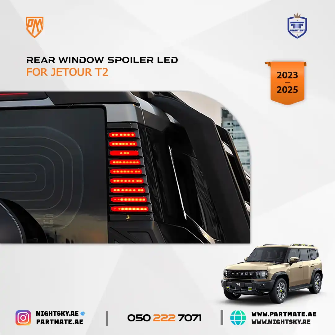 Jetour T2 Rear Window Spoiler with LED Brake Light (2023–2025) - Image 3