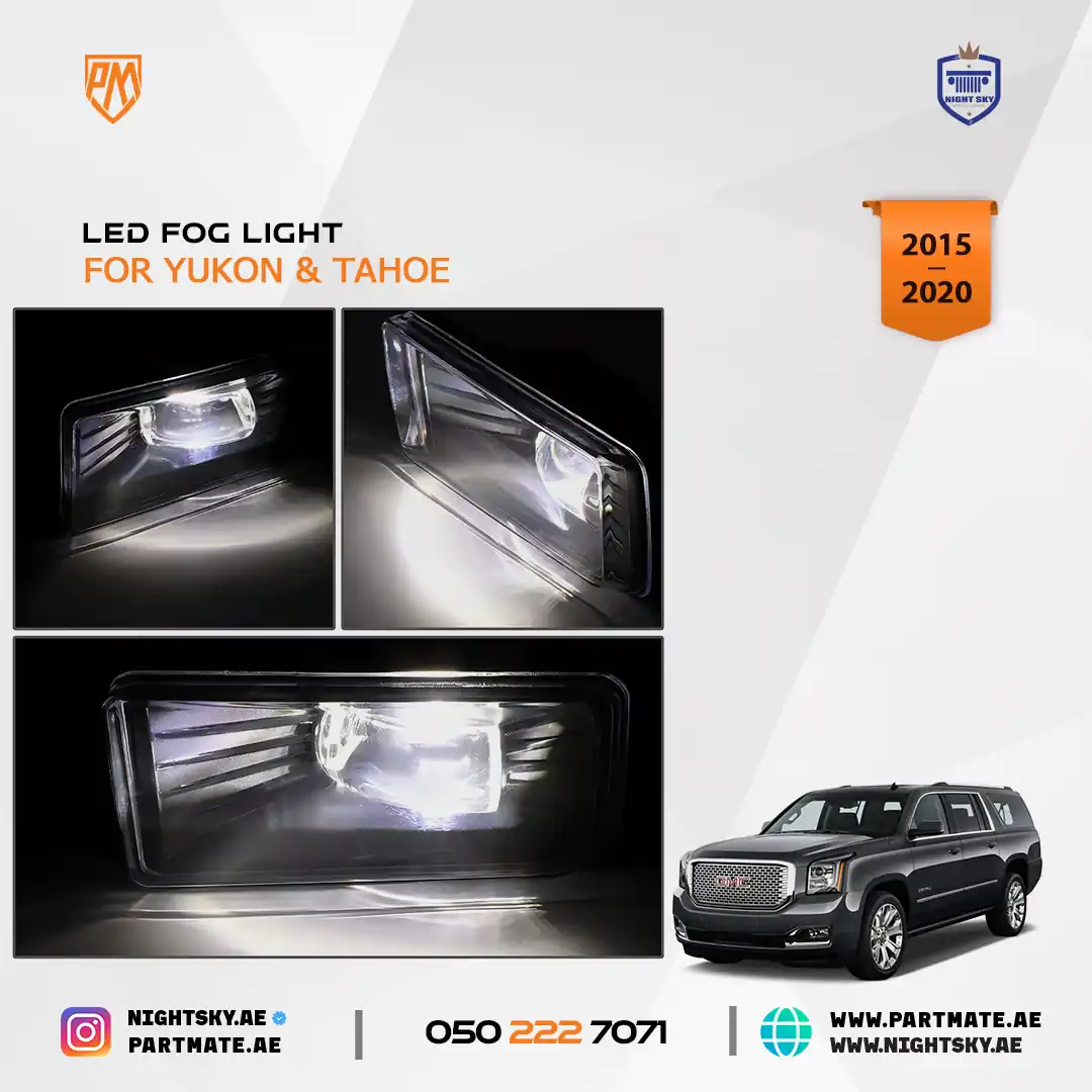 Chevrolet Tahoe & GMC Yukon 2015-2020 LED Fog Lamp Kit – Clear Lens + Switch - Image 3