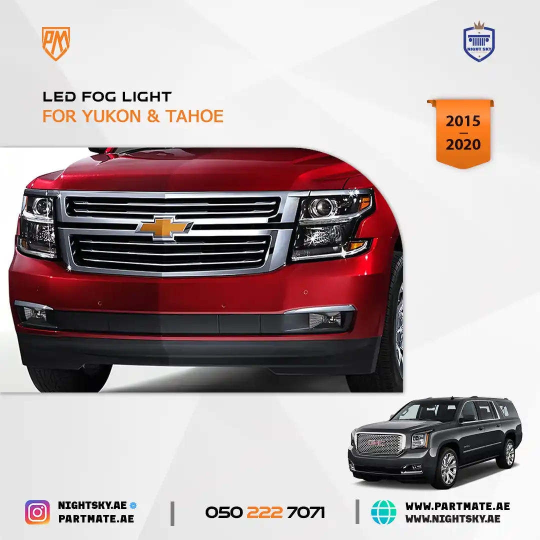 Chevrolet Tahoe & GMC Yukon 2015-2020 LED Fog Lamp Kit – Clear Lens + Switch - Image 5