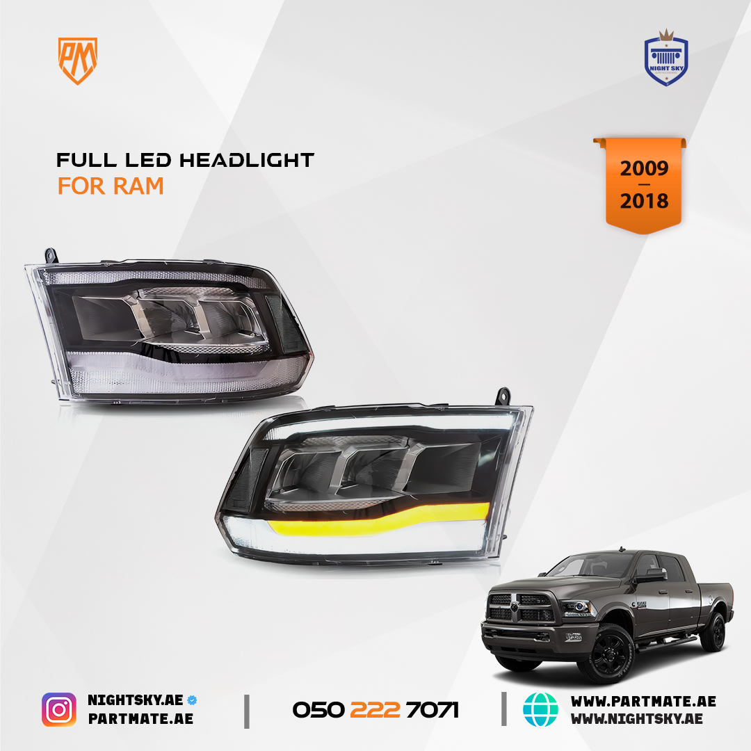 Dodge Ram 1500 2500 3500 2009-2018 Vland LED Headlights - Image 4