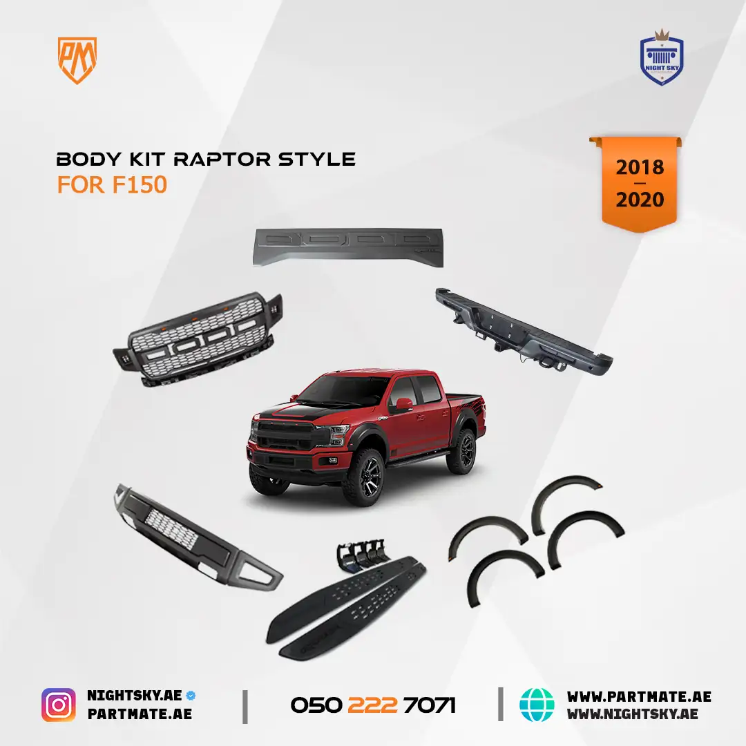 Ford F-150 4 Door 2018-2020 Raptor Style Body Kit Set - Image 2