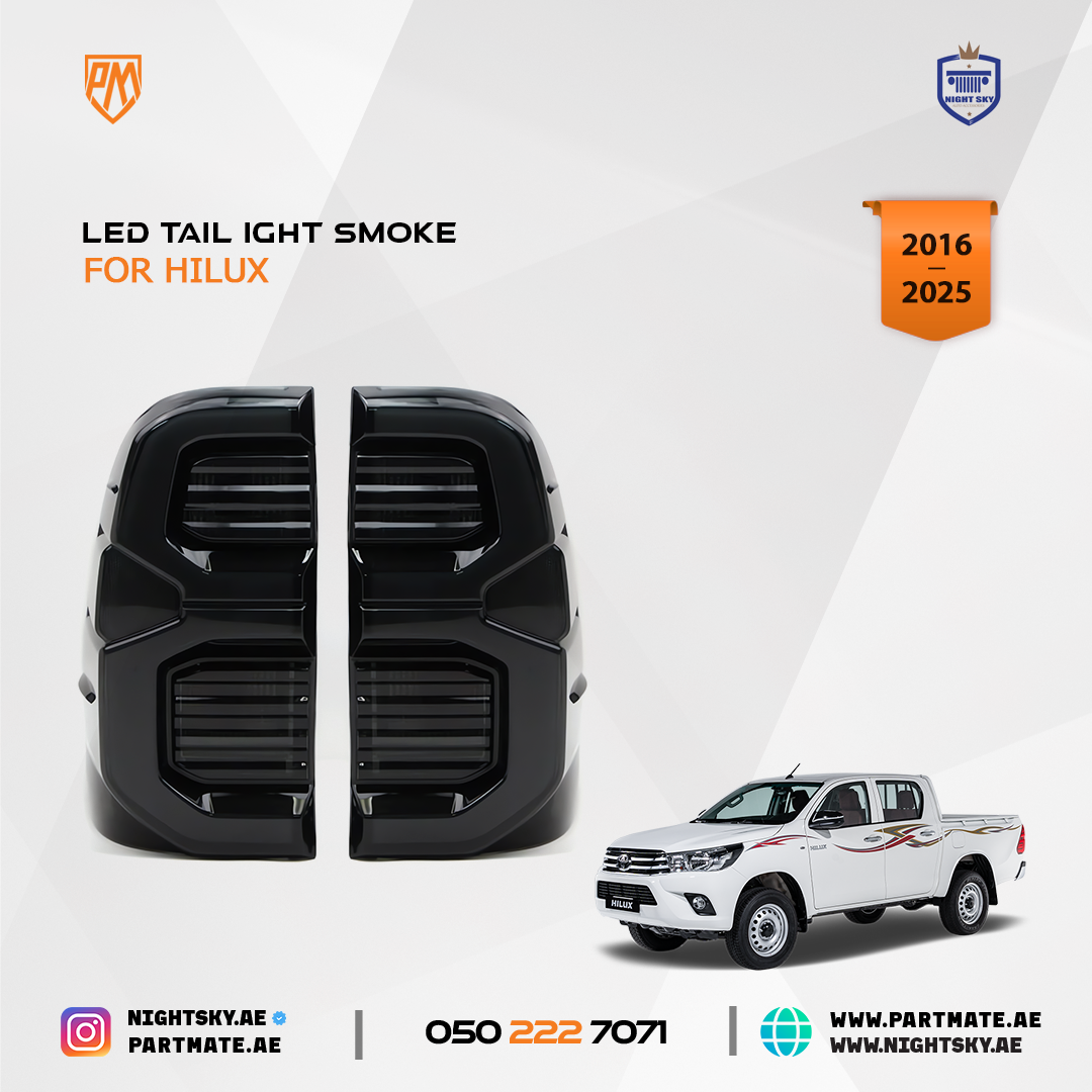 Toyota Hilux Revo LED Tail Light Smoke 2015-2022 - Image 2