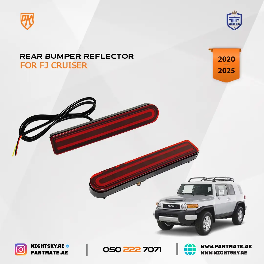 2 PCS Red Lens LED Rear Fog Light for Toyota FJ Cruiser 2007 2014, FJ Lower Bumper Reflector light, Brake Sequential Blink Turn Signal Lamps C ring Design - Image 3