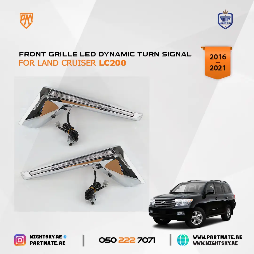 Toyota Land Cruiser LC200 Grille LED DRL Turn Signal Lights 2016-2019 - Image 2