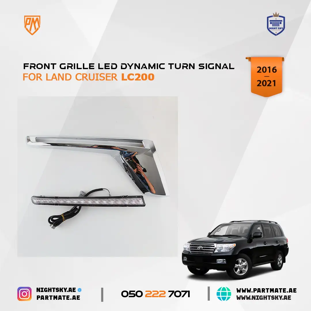 Toyota Land Cruiser LC200 Grille LED DRL Turn Signal Lights 2016-2019 - Image 3