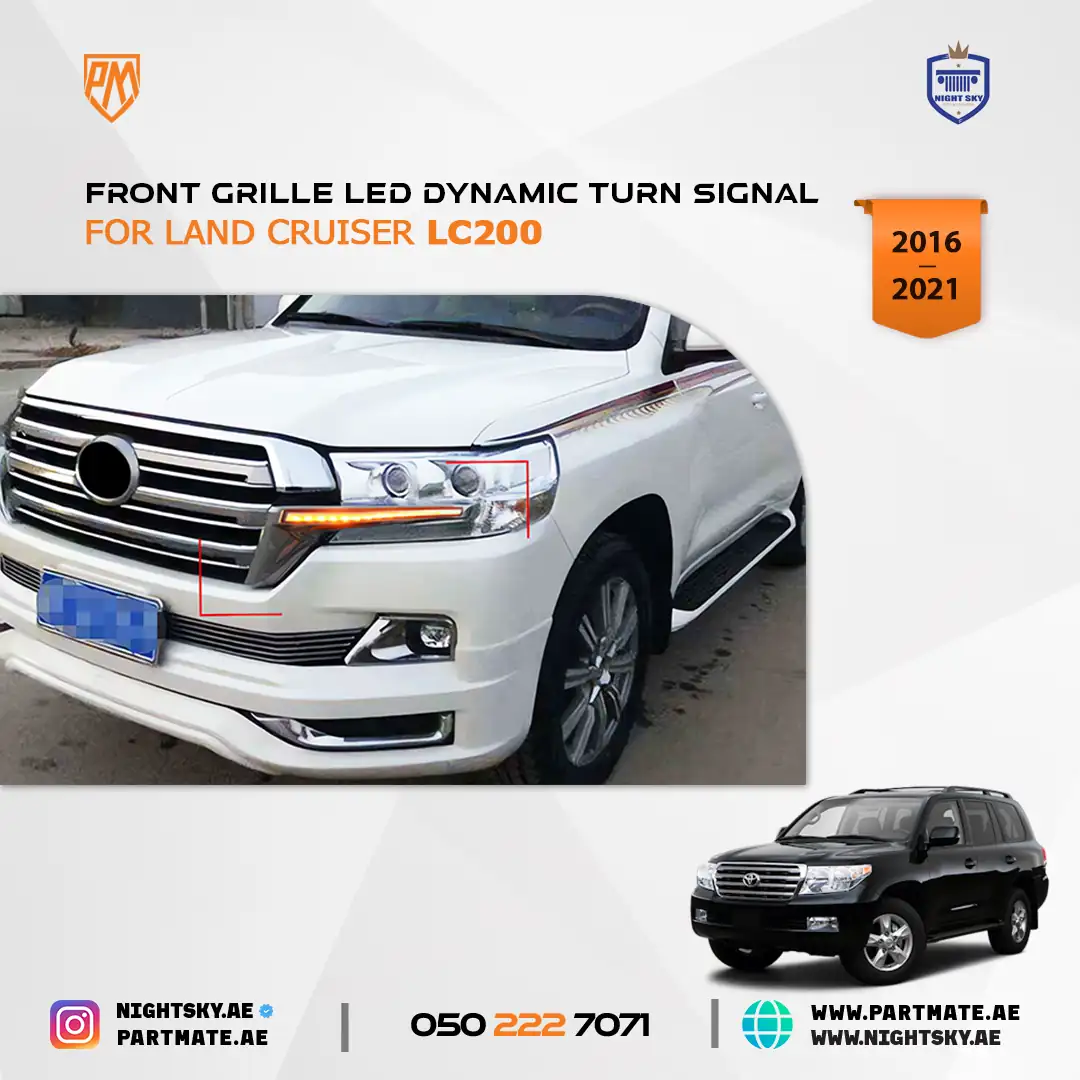 Toyota Land Cruiser LC200 Grille LED DRL Turn Signal Lights 2016-2019 - Image 4