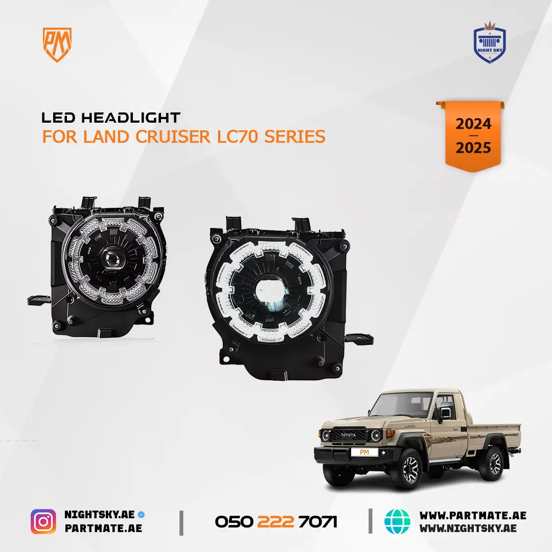 Toyota Land Cruiser LC76 LED Headlights Pair 2024+ - Image 2