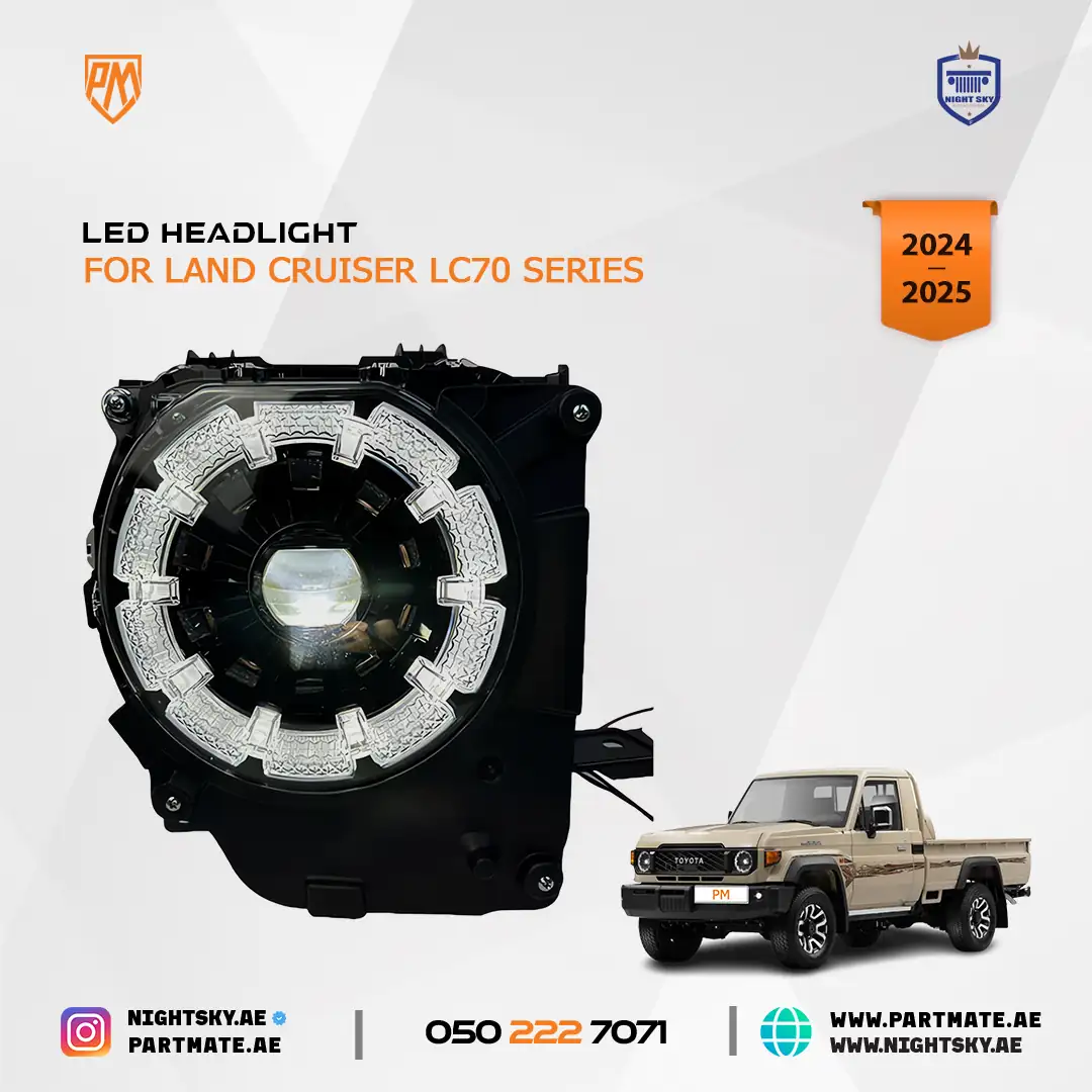 Toyota Land Cruiser LC76 LED Headlights Pair 2024+ - Image 5