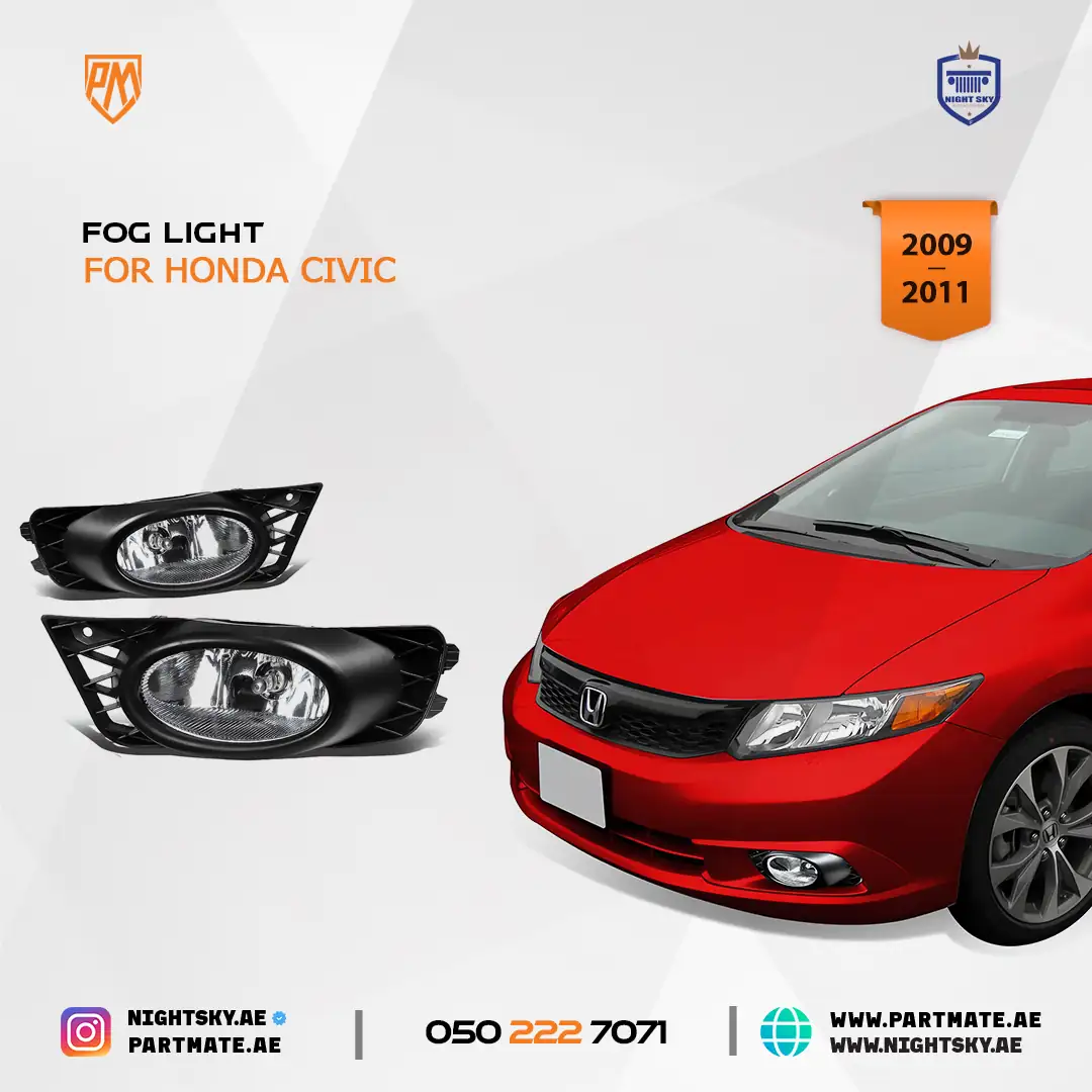 Honda Civic 4 Door Fog Light Chrome 2009-2011 - Image 4