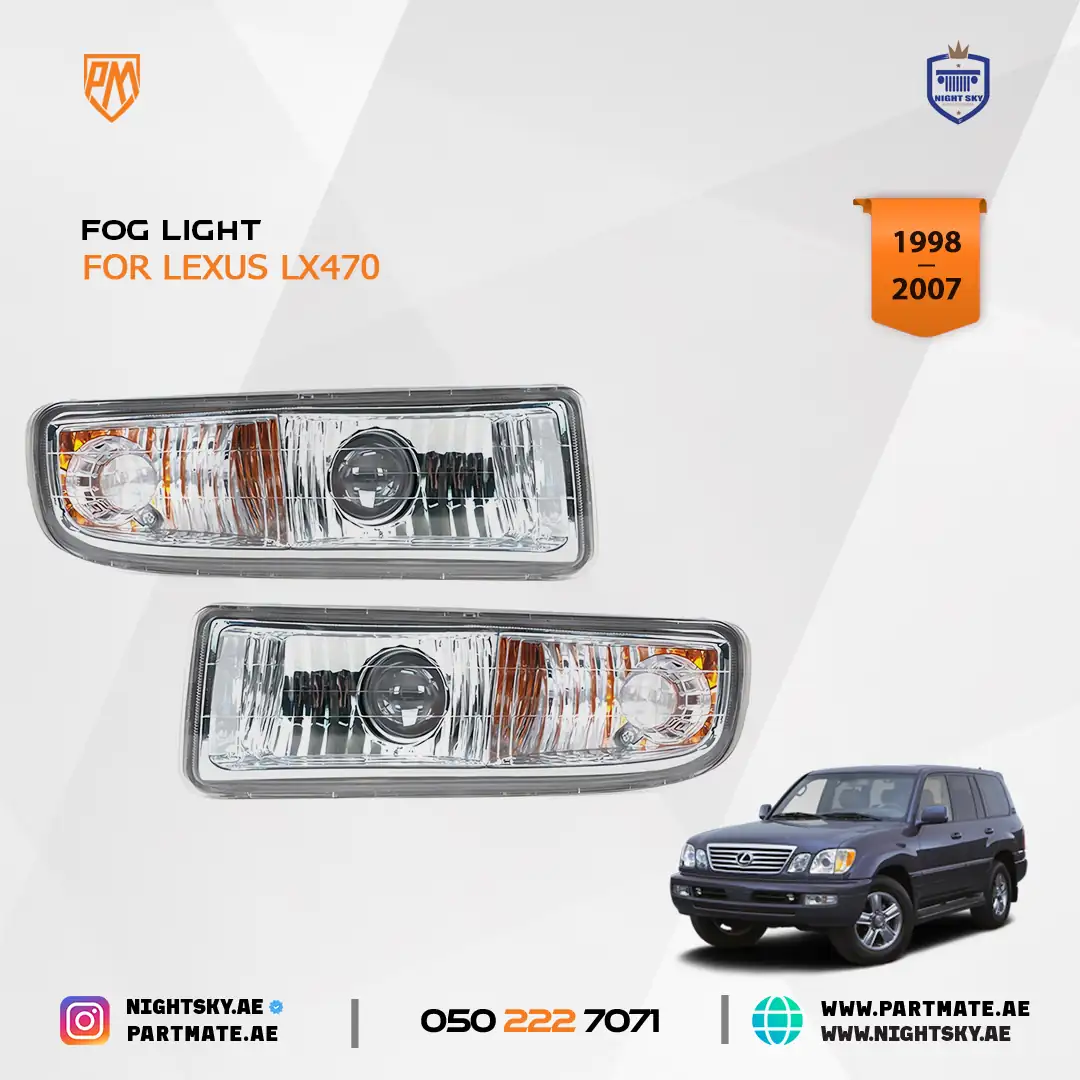 Lexus LX470 Fog Light White Lens Pair 1998-2007 - Image 2