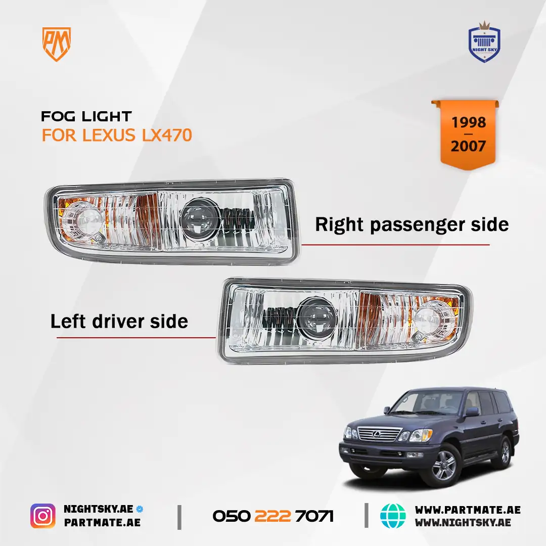 Lexus LX470 Fog Light White Lens Pair 1998-2007 - Image 3