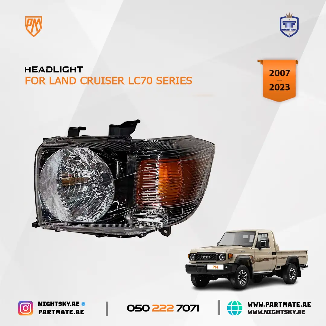 Toyota Land Cruiser Pickup Headlight Black OEM Style 2007-2023 - Image 3