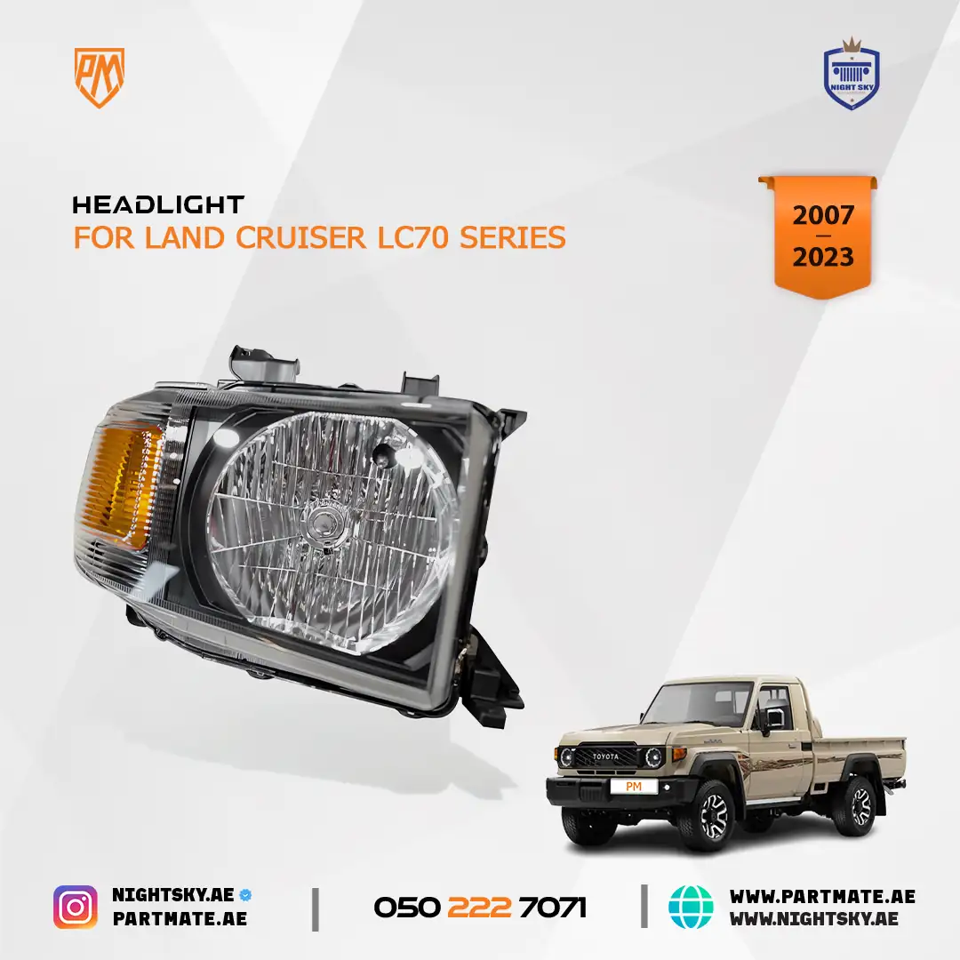 Toyota Land Cruiser Pickup Headlight Black OEM Style 2007-2023 - Image 4