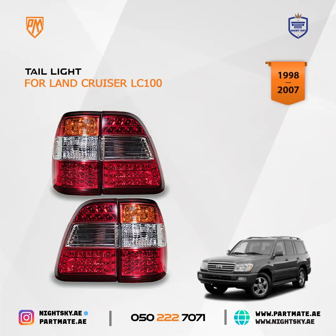 Toyota Land Cruiser Cygnus Tail Lamp Set 4PCS 1998-2007 - Image 2